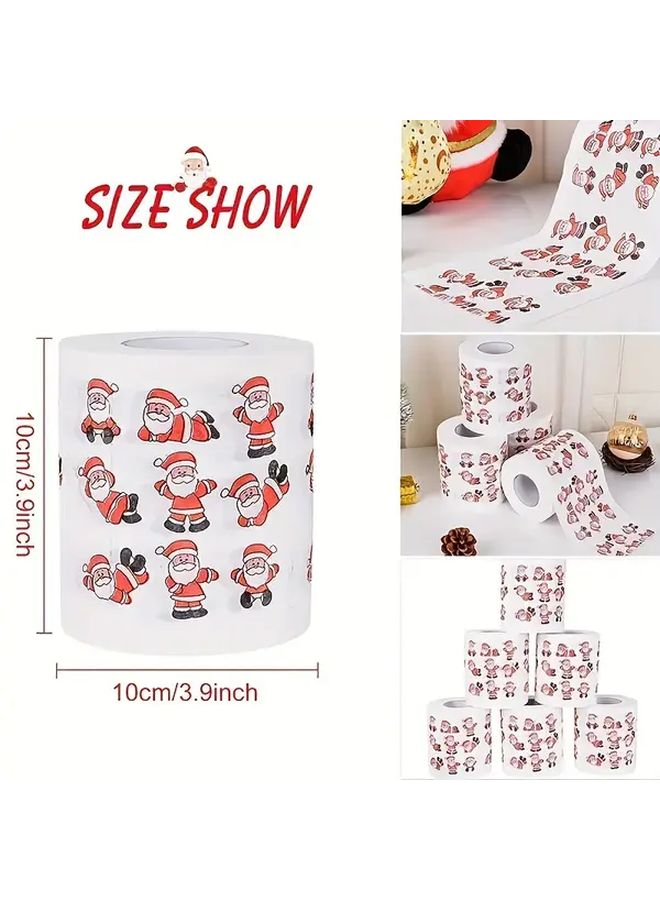 Christmas Holiday Toilet Paper 2 Layers Size 1 Santa Claus Reindeer Design Festive Home Decor - Image 5